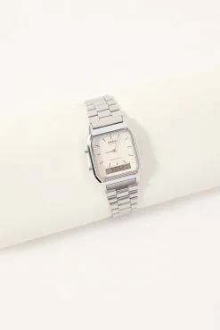 AQ230A-7D Duo Watch Silver