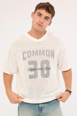 Arena Knit V-Neck Knit Jersey Off White