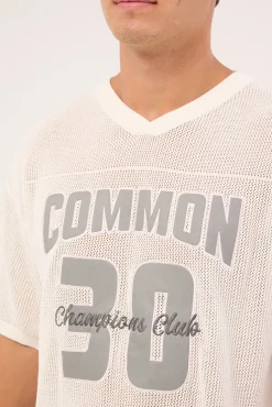 Arena Knit V-Neck Knit Jersey Off White
