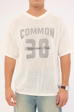 Arena Knit V-Neck Knit Jersey Off White