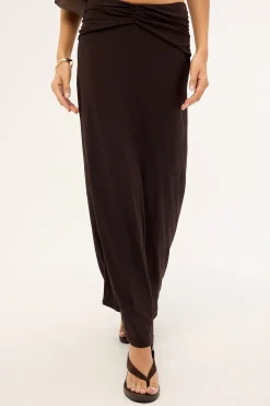 Aria Maxi Skirt Brown