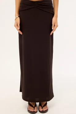 Aria Maxi Skirt Brown