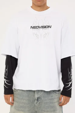 Arkos Layered Long Sleeve Tee White