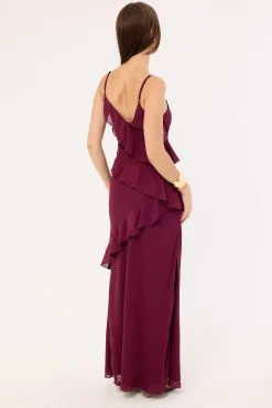 Armina Frill Maxi Dress Plum