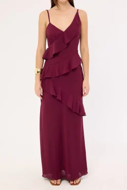 Armina Frill Maxi Dress Plum