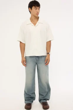 Artie Boxy Cropped Resort Shirt White