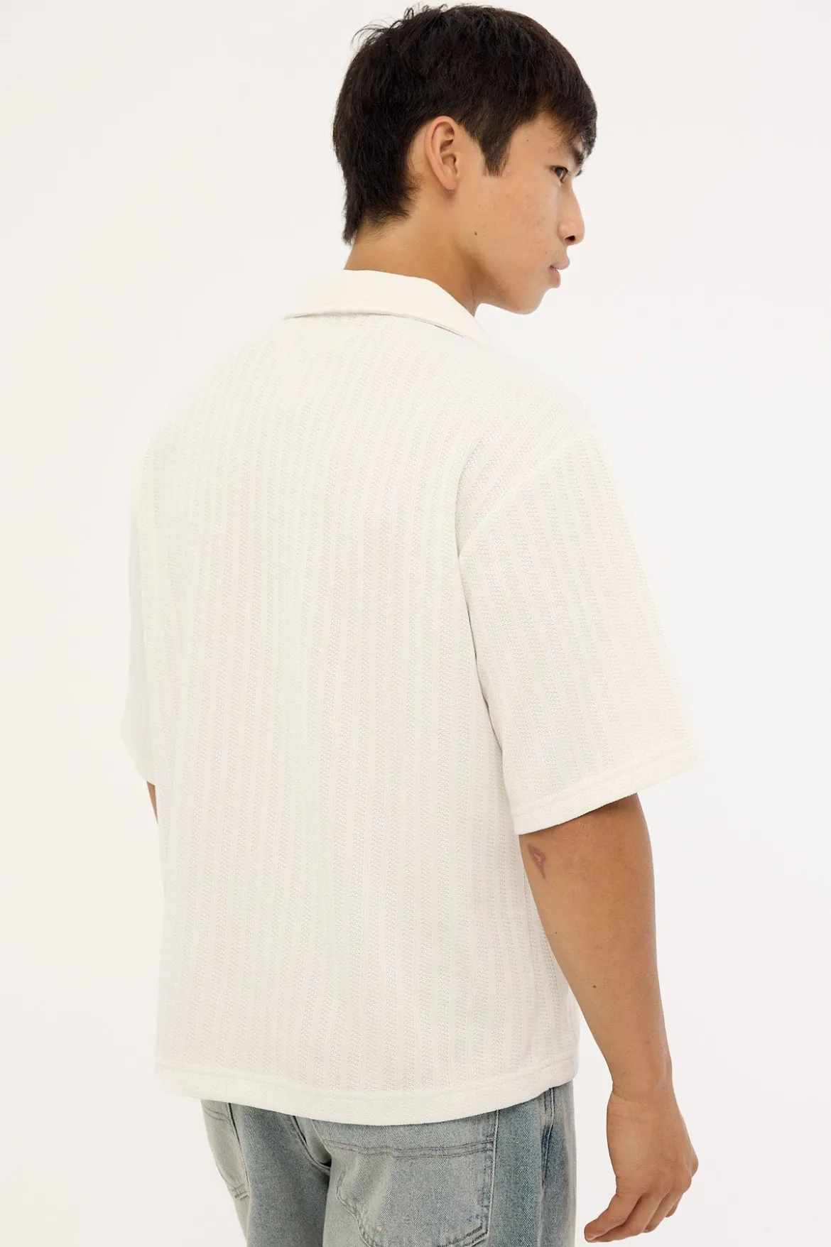 Artie Boxy Cropped Resort Shirt White