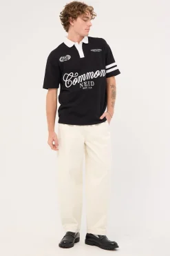 Ascend Short Sleeve Rugby Polo Black