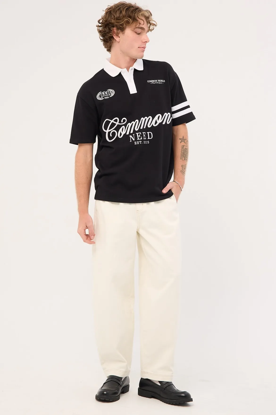 Ascend Short Sleeve Rugby Polo Black
