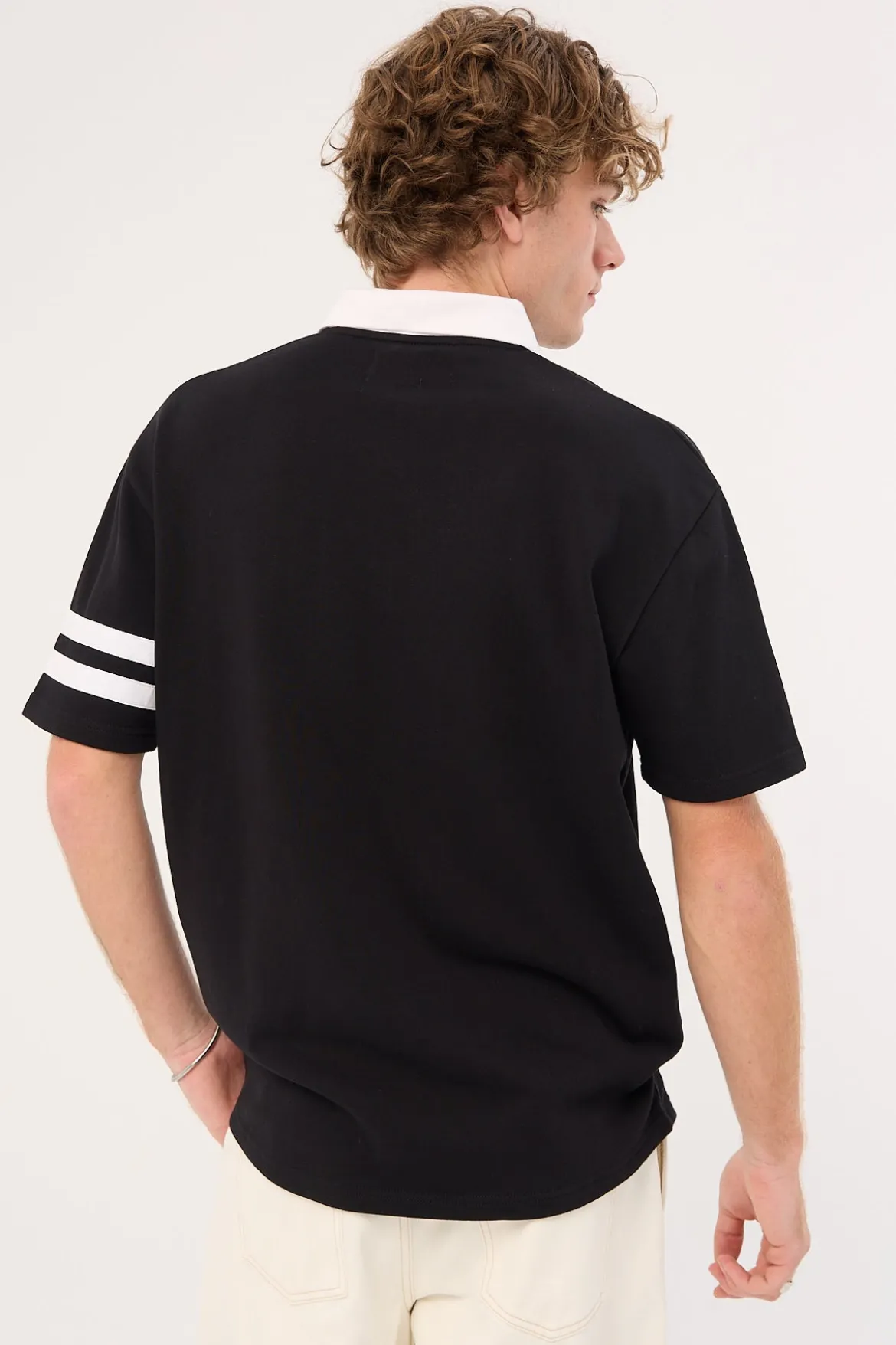 Ascend Short Sleeve Rugby Polo Black