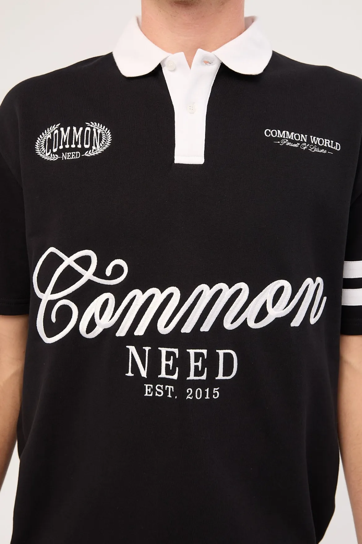 Ascend Short Sleeve Rugby Polo Black