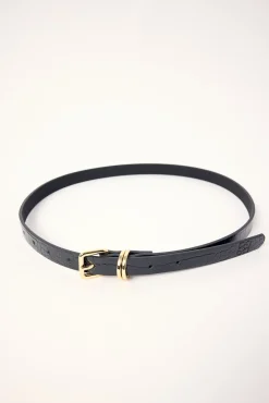 Ash Croc Thin Belt Black