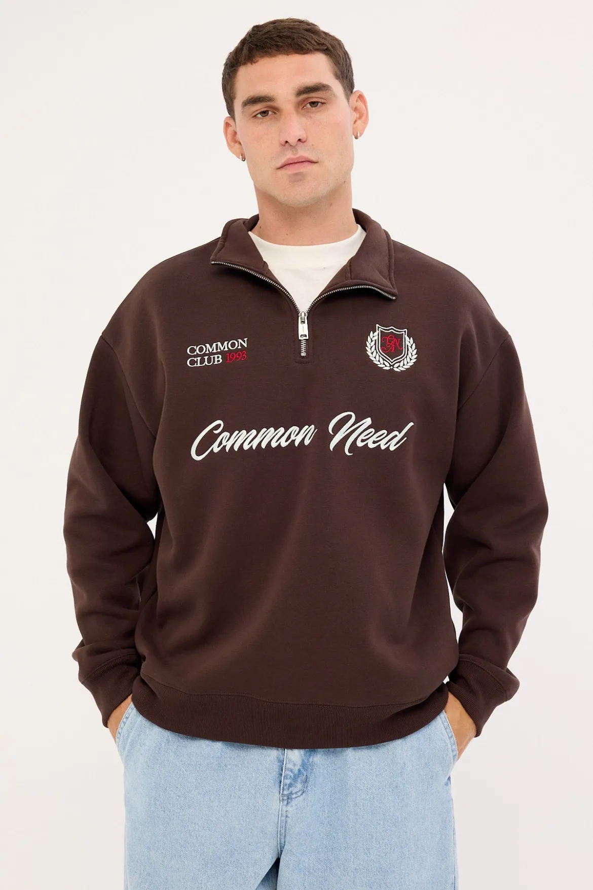 Ashwood Quarter Zip Sweater Coffee Brown