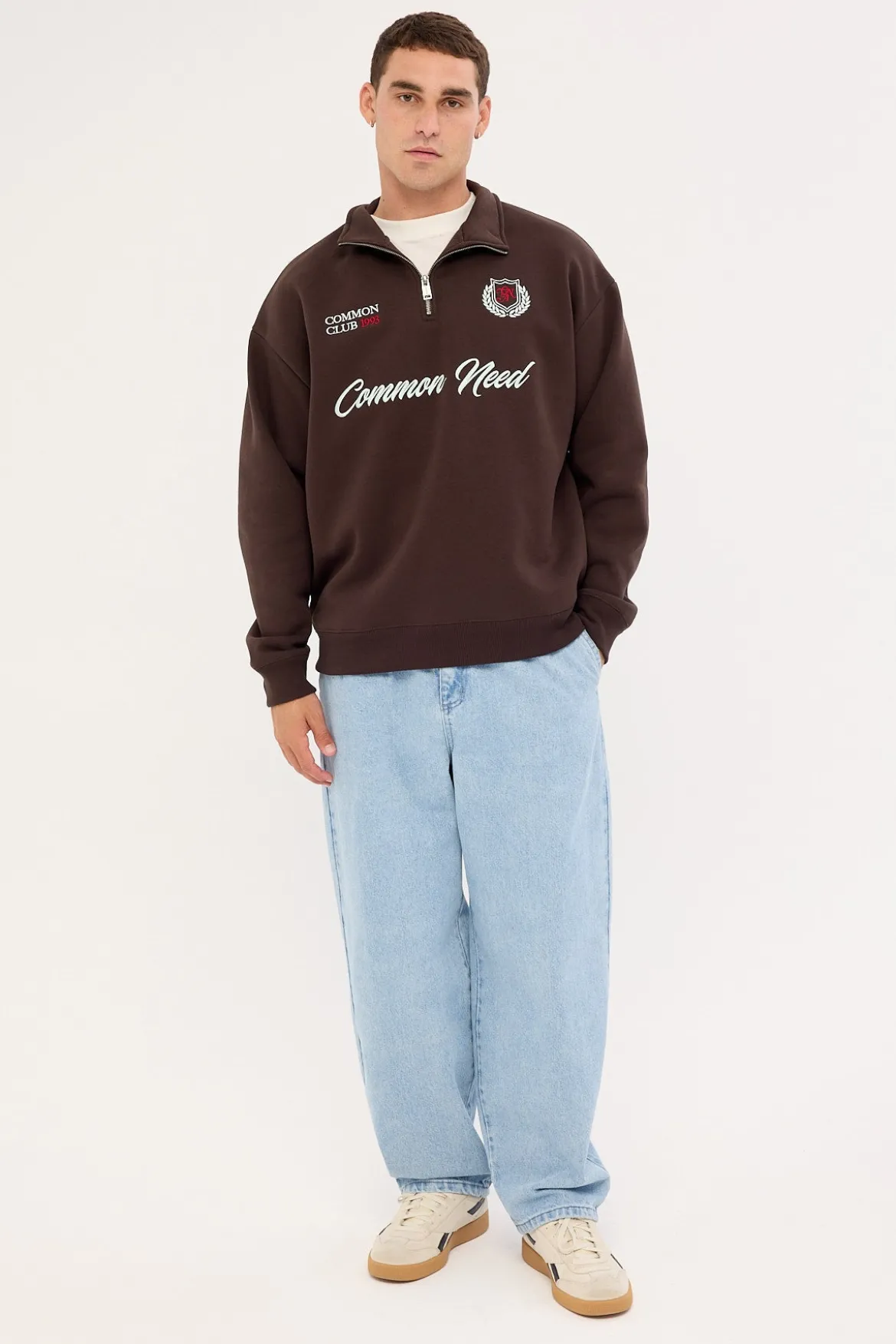 Ashwood Quarter Zip Sweater Coffee Brown