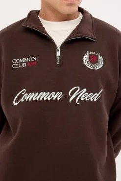 Ashwood Quarter Zip Sweater Coffee Brown