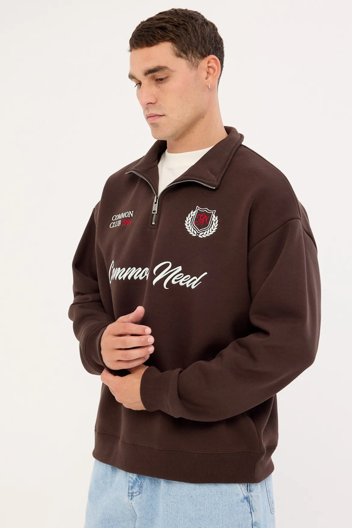 Ashwood Quarter Zip Sweater Coffee Brown