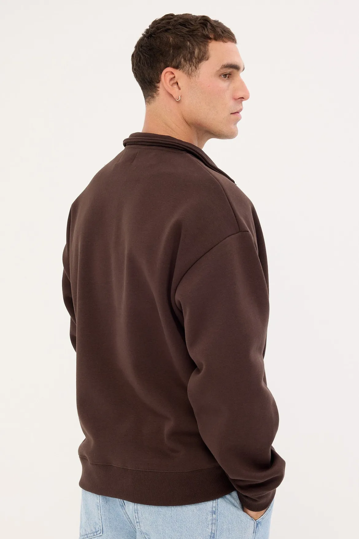 Ashwood Quarter Zip Sweater Coffee Brown
