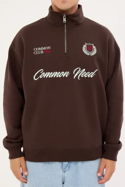 Ashwood Quarter Zip Sweater Coffee Brown