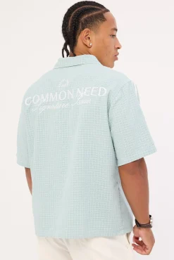 Aspect Boxy Cropped Resort Shirt Powder Blue