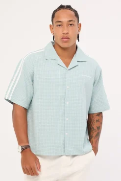 Aspect Boxy Cropped Resort Shirt Powder Blue
