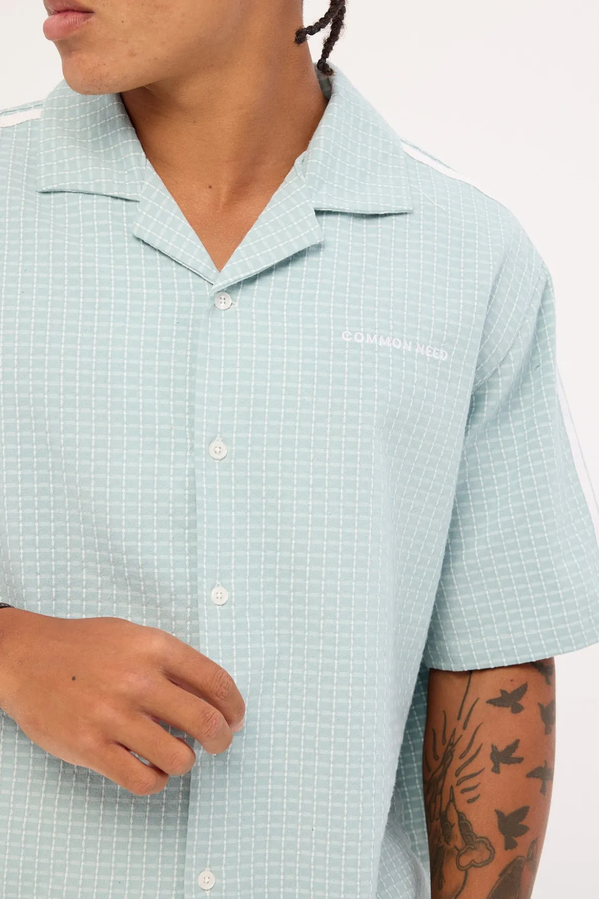 Aspect Boxy Cropped Resort Shirt Powder Blue