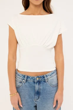 Asta Cinched Waist T-Shirt White