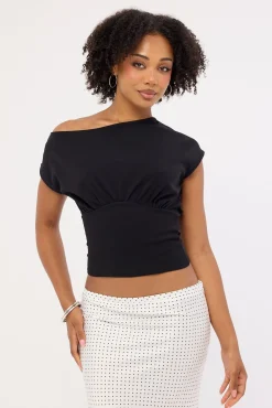 Asta Cinched Waist T-shirt Black