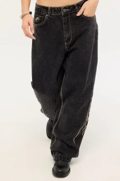 At Peace Big Baggy Jean Black Rinse Denim