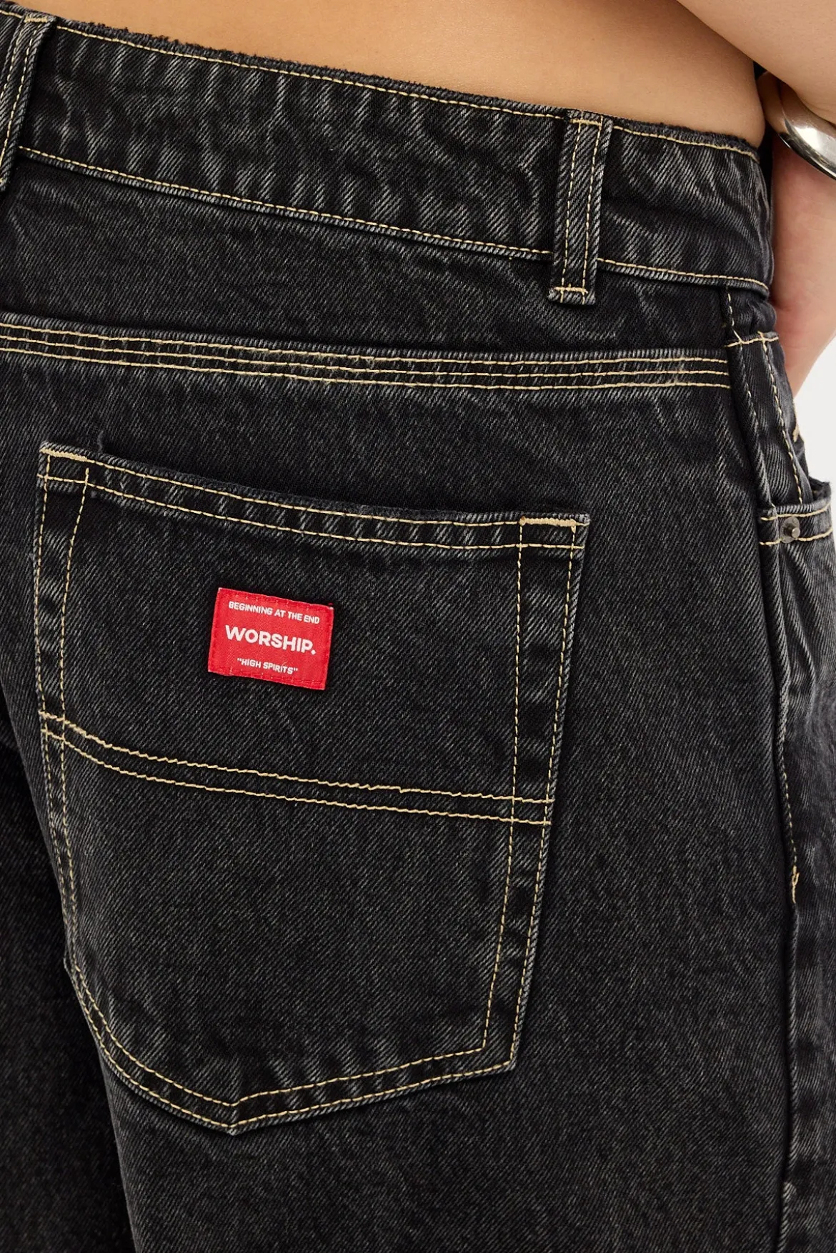 At Peace Big Baggy Jean Black Rinse Denim