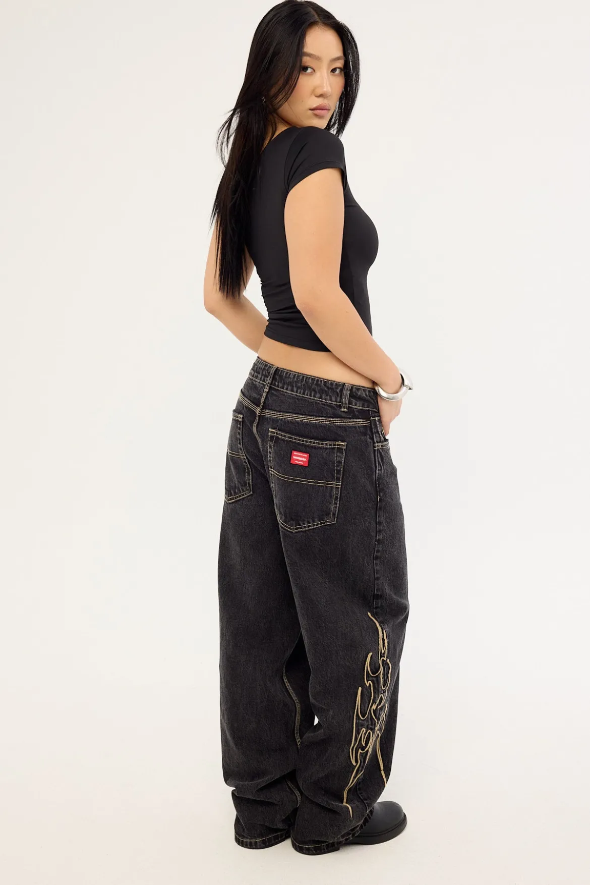 At Peace Big Baggy Jean Black Rinse Denim