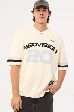 Athloop V Neck Knit Jersey Off White