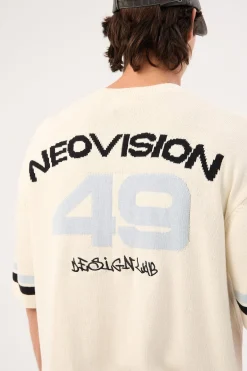 Athloop V Neck Knit Jersey Off White