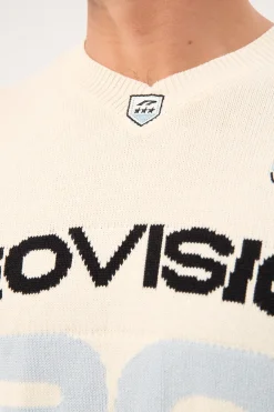 Athloop V Neck Knit Jersey Off White