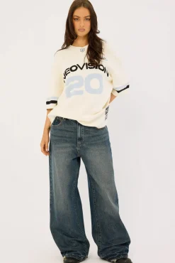 Athloop V Neck Knit Jersey Off White