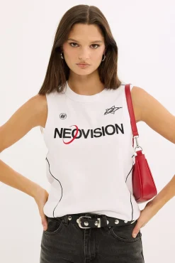 Atomic Bound High Neck Tank White