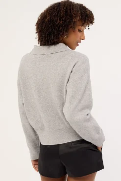 Aubrey Long Sleeve Knit Jersey Grey Marle