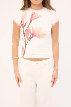 August Ringer Tee White