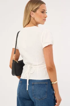 Aurora Keyhole Top White