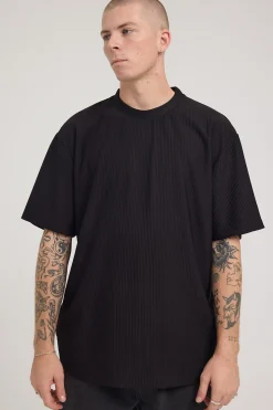 Austin Pleated Boxy Tee Black