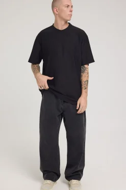 Austin Pleated Boxy Tee Black