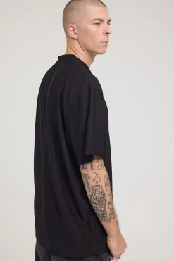 Austin Pleated Boxy Tee Black