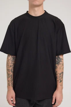 Austin Pleated Boxy Tee Black
