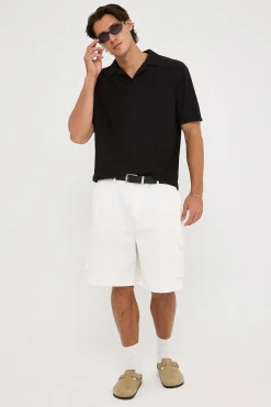 Austin Pleated Polo Black