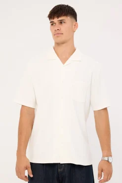 Austin Pleated Resort Shirt White