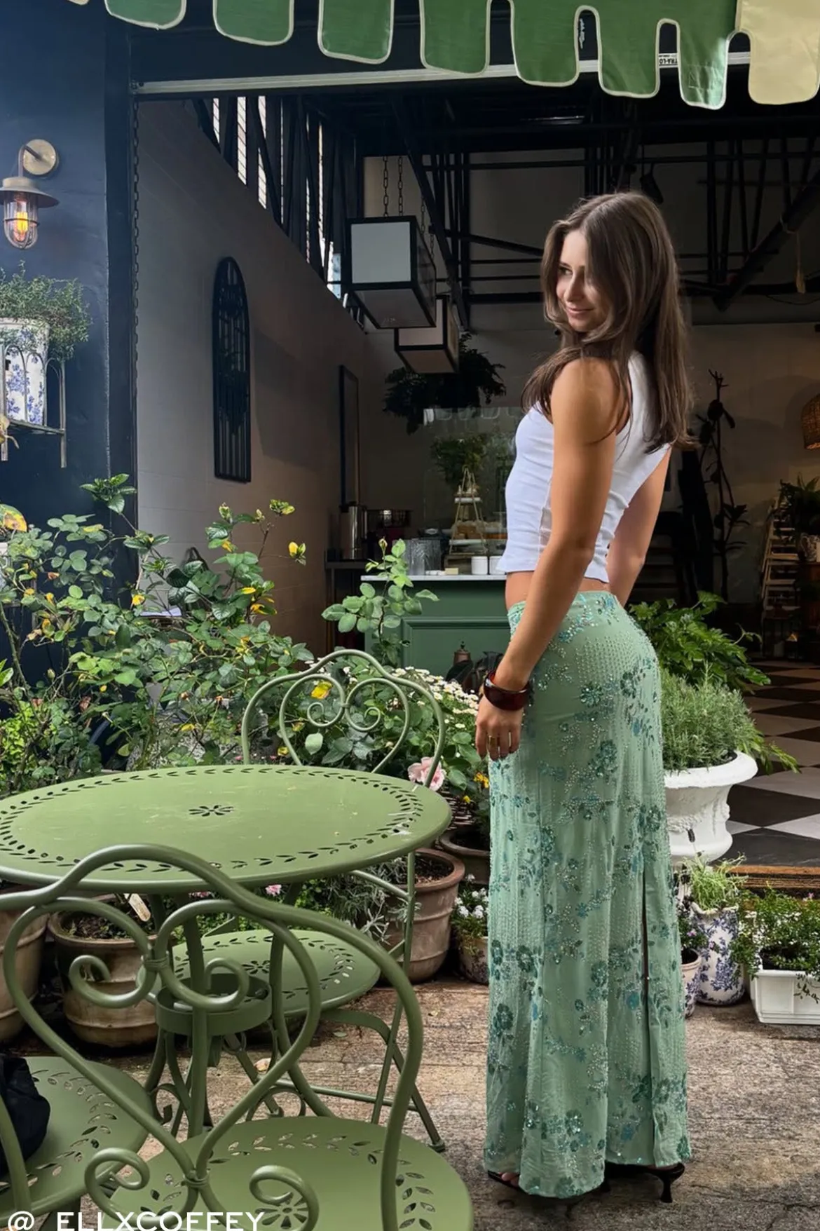 Avenia Sequin Maxi Skirt Teal