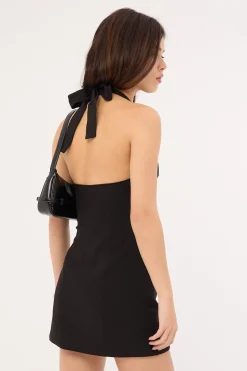 Avon Halter Suiting Mini Dress Black