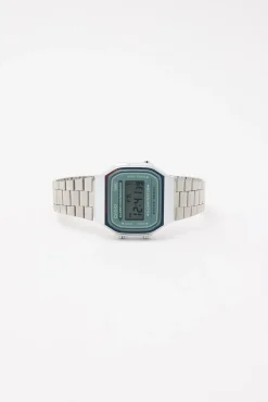 A168WA-3A Analogue Watch Silver/Green