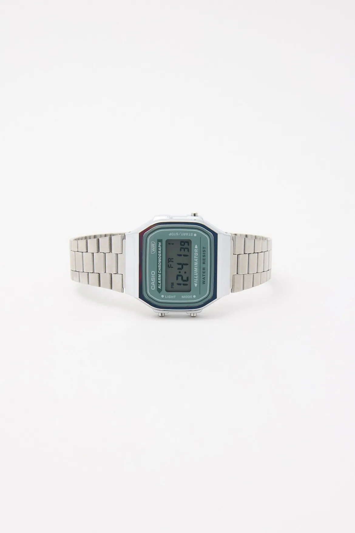 A168WA-3A Analogue Watch Silver/Green