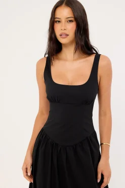 Ayana Corset Maxi Dress Black