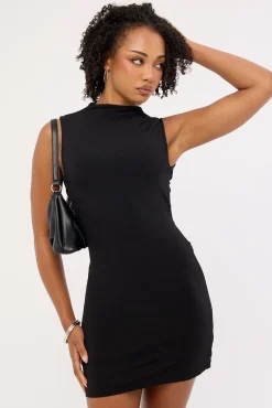 Back Off Mini Dress Black